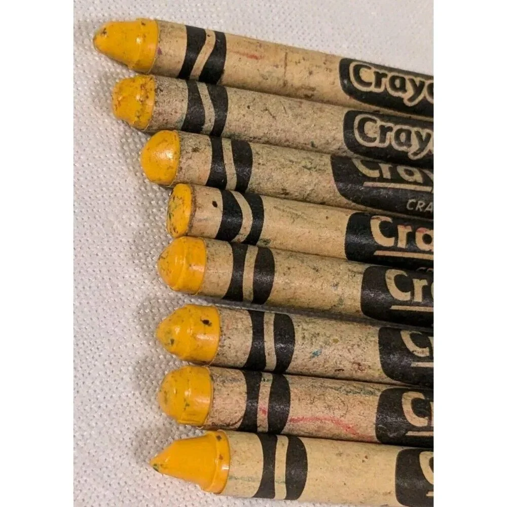 Crayola Crayons Dandelion Yellow Discontinued Retired Bright Color Set Of 8 Fun